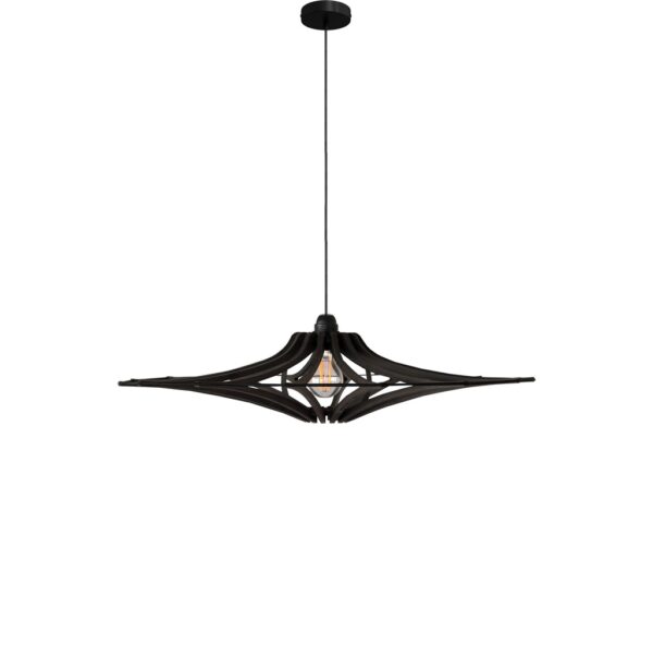 Suspension SINGING BLACK – Ø 65 cm – Bois teinté noir mat – Image 2
