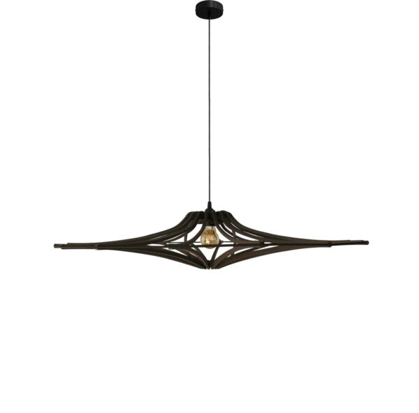 Suspension SINGING BLACK – Ø 90 cm – Bois noir mat & élastique – Image 2