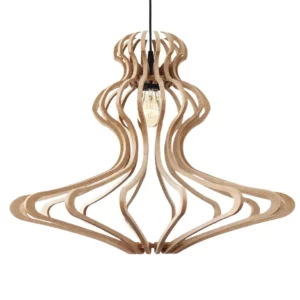 Suspension WOMAN Brut – Ø 55 cm – Bois recyclé & courbes organiques
