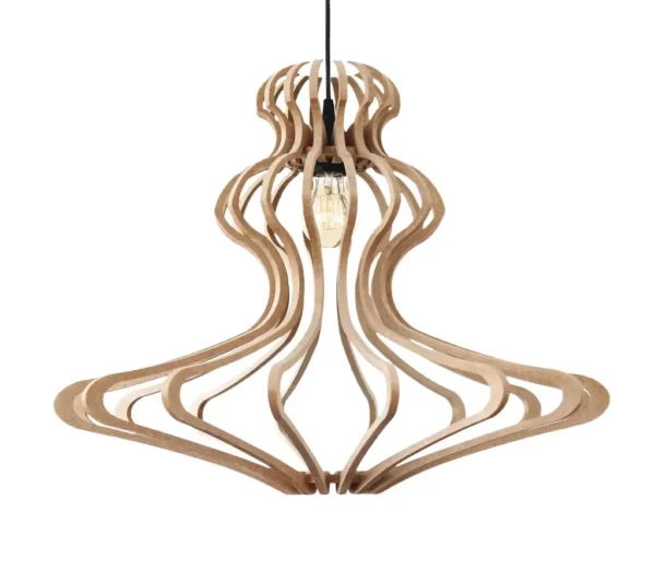 Suspension WOMAN Brut – Ø 55 cm – Bois recyclé & courbes organiques