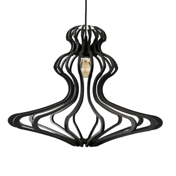 Suspension WOMAN Black – Ø 55 cm – Bois noir & courbes sculpturales – Image 2
