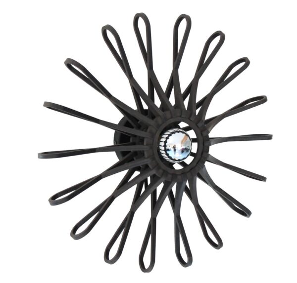 Applique FLEUR Black – Ø 47 cm – Bois noir mat