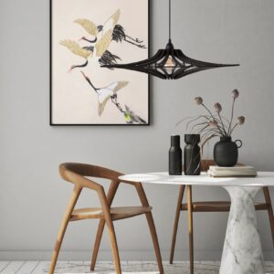 Suspension SINGING BLACK – Ø 65 cm – Bois teinté noir mat