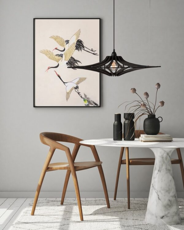 Suspension SINGING BLACK – Ø 65 cm – Bois teinté noir mat