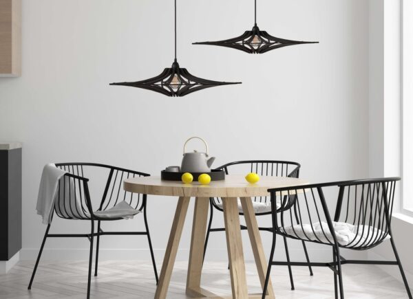 Suspension SINGING BLACK – Ø 65 cm – Bois teinté noir mat – Image 4