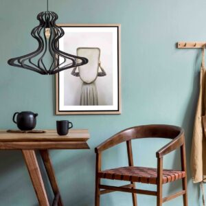 Suspension WOMAN Black – Ø 55 cm – Bois noir & courbes sculpturales