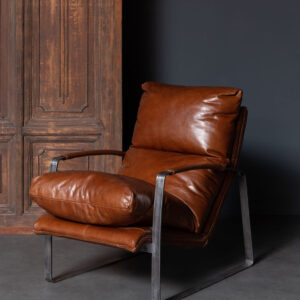 Fauteuil Cuir brun