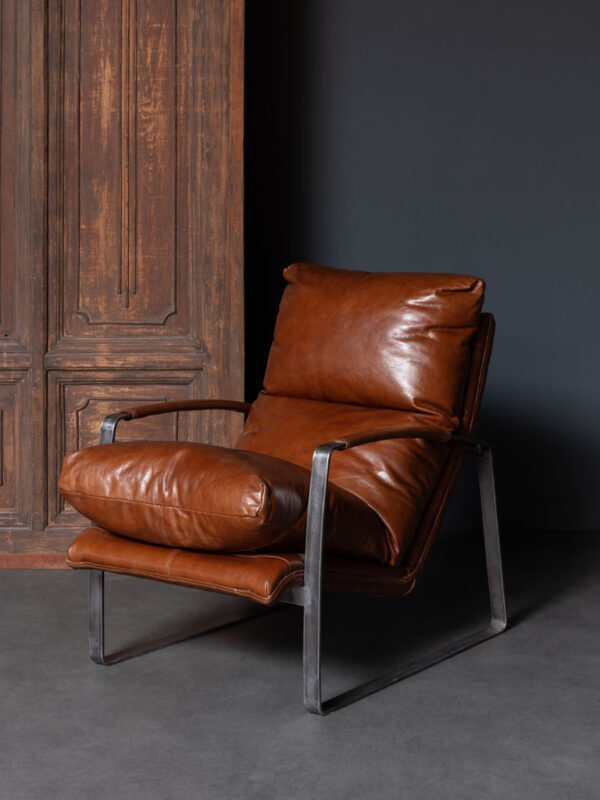 Fauteuil Cuir brun