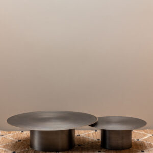 Set de 2 tables basses CALGARY – Fer vieilli – Ø 120 cm