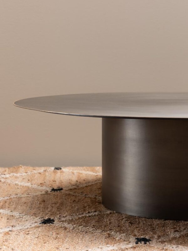 Set de 2 tables basses CALGARY – Fer vieilli – Ø 120 cm – Image 3