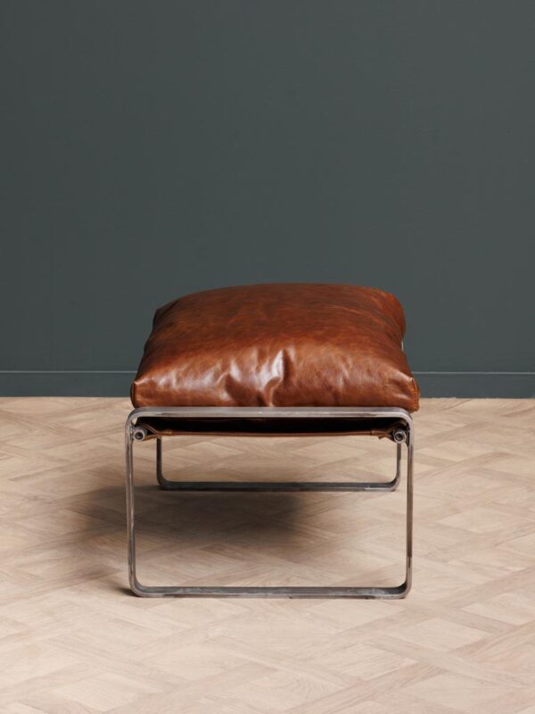 Repose pied cuir métal – Image 3