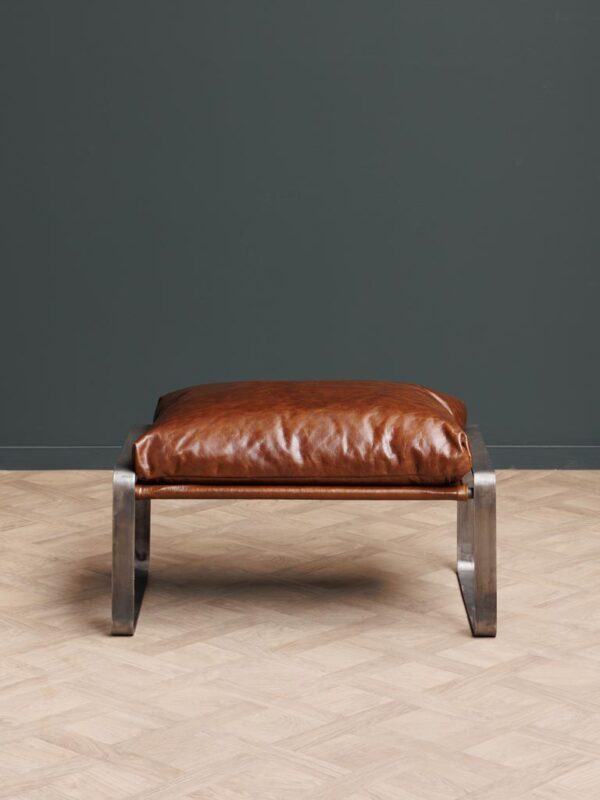 Repose pied cuir métal – Image 4