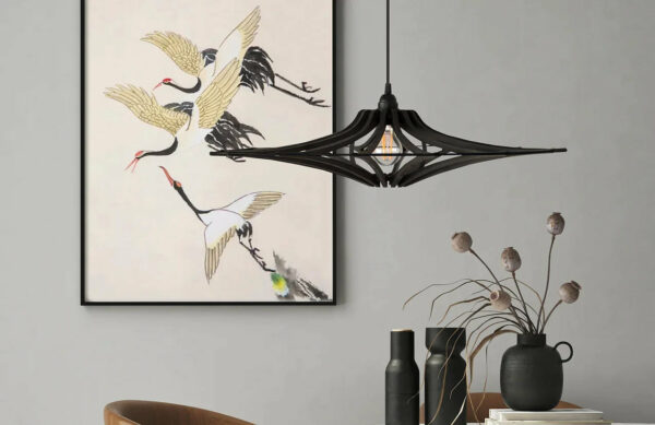 Suspension SINGING BLACK – Ø 65 cm – Bois teinté noir mat – Image 3