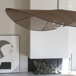 Suspension ALBA – Tissage brun – Ø 90 cm